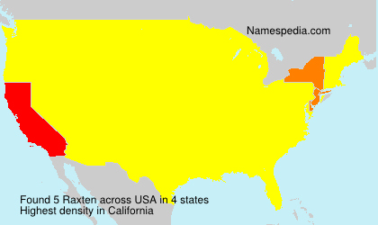 Surname Raxten in USA Surname Raxten in USA