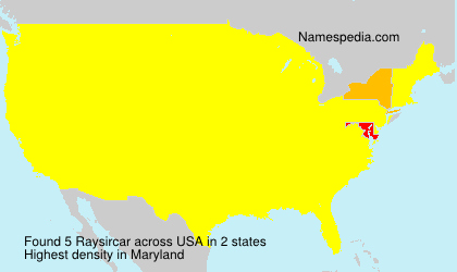 Surname Raysircar in USA Surname Raysircar in USA