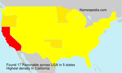 Surname Razonable in USA Surname Razonable in USA