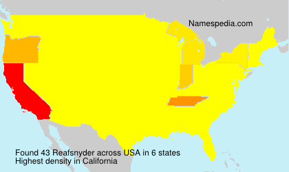 Surname Reafsnyder in USA Surname Reafsnyder in USA