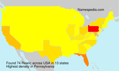 Surname Rearic in USA Surname Rearic in USA