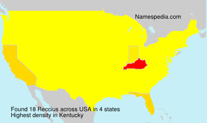 Surname Reccius in USA Surname Reccius in USA