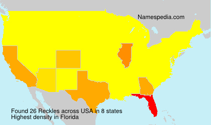 Surname Reckles in USA Surname Reckles in USA