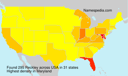 Surname Reckley in USA Surname Reckley in USA