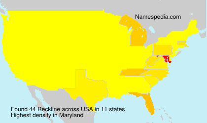 Surname Reckline in USA Surname Reckline in USA