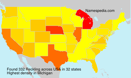 Surname Reckling in USA Surname Reckling in USA