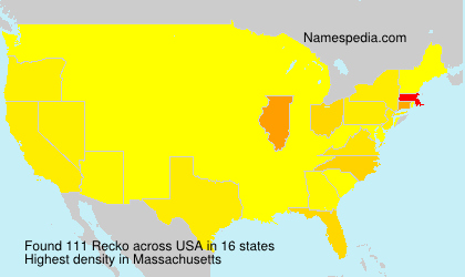 Surname Recko in USA Surname Recko in USA