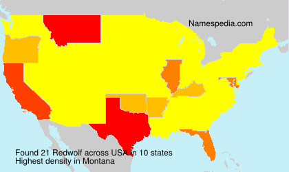 Surname Redwolf in USA Surname Redwolf in USA