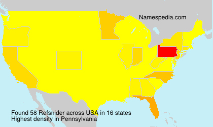 Surname Refsnider in USA Surname Refsnider in USA