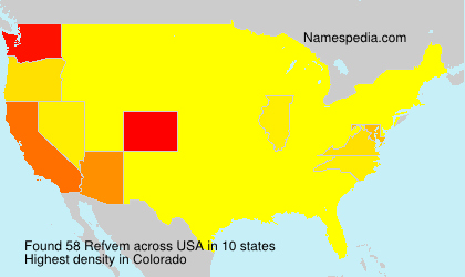 Surname Refvem in USA Surname Refvem in USA