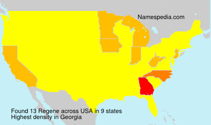 Surname Regene in USA Surname Regene in USA
