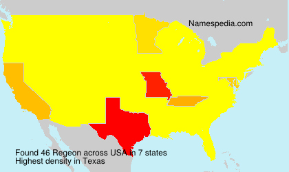 Surname Regeon in USA Surname Regeon in USA