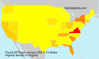 Surname Regon in USA