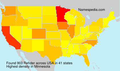 Surname Rehder in USA Surname Rehder in USA