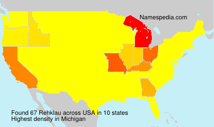 Surname Rehklau in USA Surname Rehklau in USA