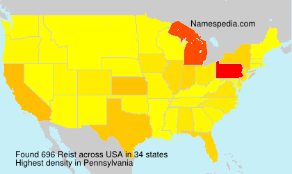Surname Reist in USA Surname Reist in USA