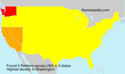 Surname Rekkers in USA Surname Rekkers in USA
