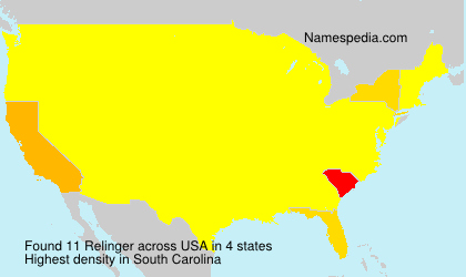 Surname Relinger in USA