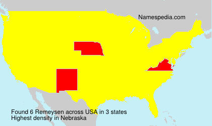 Surname Remeysen in USA Surname Remeysen in USA