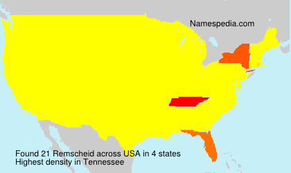 Surname Remscheid in USA Surname Remscheid in USA