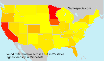 Surname Renslow in USA Surname Renslow in USA