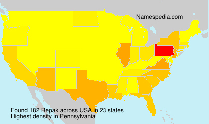 Surname Repak in USA Surname Repak in USA