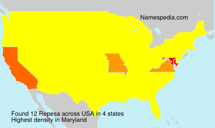 Surname Repesa in USA Surname Repesa in USA
