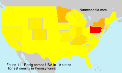 Surname Resig in USA Surname Resig in USA
