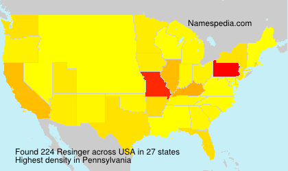 Surname Resinger in USA Surname Resinger in USA