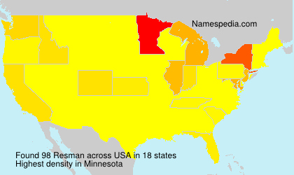 Surname Resman in USA