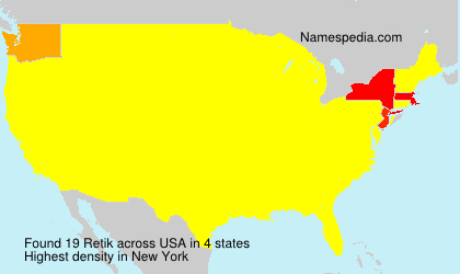 Surname Retik in USA Surname Retik in USA