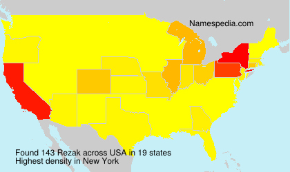 Surname Rezak in USA