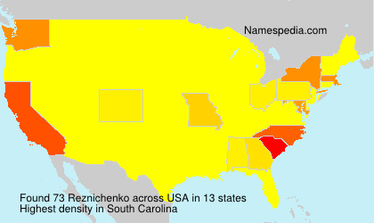 Surname Reznichenko in USA Surname Reznichenko in USA