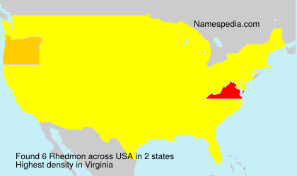 Surname Rhedmon in USA Surname Rhedmon in USA