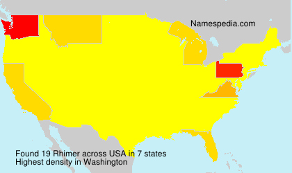 Surname Rhimer in USA Surname Rhimer in USA
