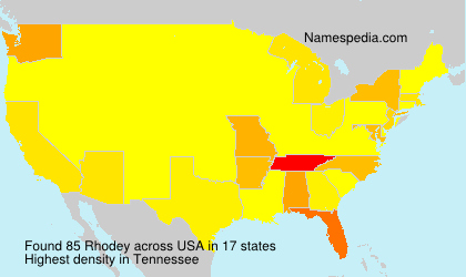 Surname Rhodey in USA Surname Rhodey in USA