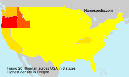 Surname Rhuman in USA Surname Rhuman in USA