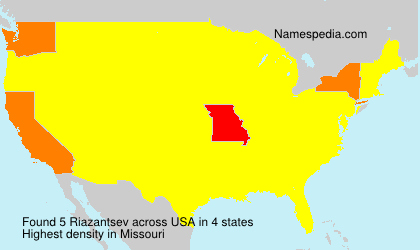 Surname Riazantsev in USA Surname Riazantsev in USA