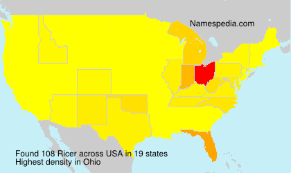 Surname Ricer in USA Surname Ricer in USA