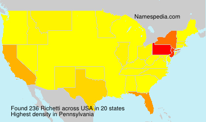 Surname Richetti in USA Surname Richetti in USA