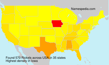 Surname Rickels in USA Surname Rickels in USA