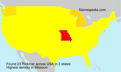 Surname Rickmar in USA Surname Rickmar in USA