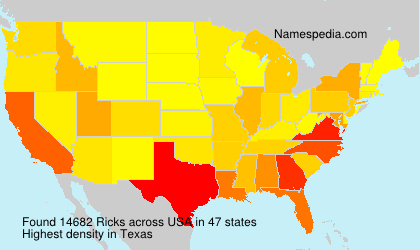 Surname Ricks in USA Surname Ricks in USA
