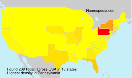 Surname Ridall in USA Surname Ridall in USA