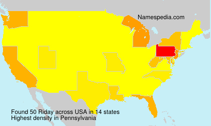 Surname Riday in USA Surname Riday in USA