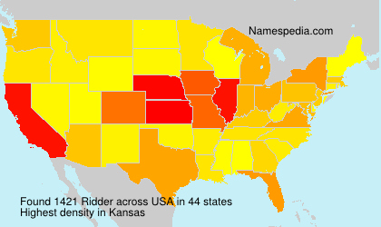Surname Ridder in USA Surname Ridder in USA