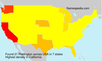 Surname Riddington in USA Surname Riddington in USA