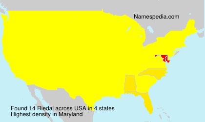 Surname Riedal in USA Surname Riedal in USA