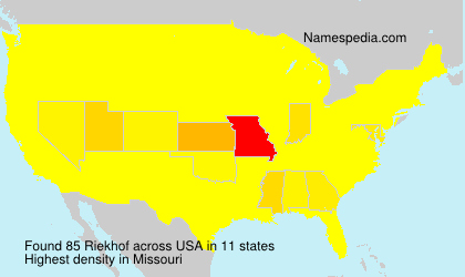 Surname Riekhof in USA Surname Riekhof in USA