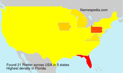 Surname Rietter in USA Surname Rietter in USA